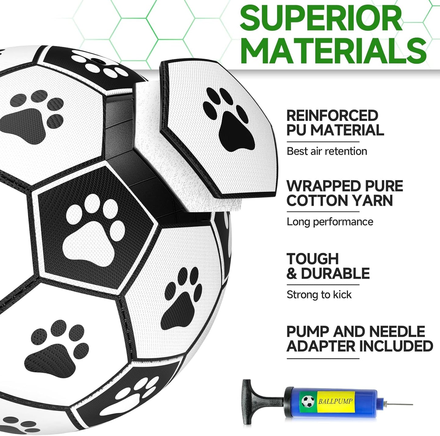 Dog Toys Soccer Ball with Straps, Interactive Dog Toys for Tug of War, Puppy Birthday Gifts, Dog Tug Toy, Dog Water Toy, Durable Dog Balls World Cup for Small & Medium Dogs(6 Inch)