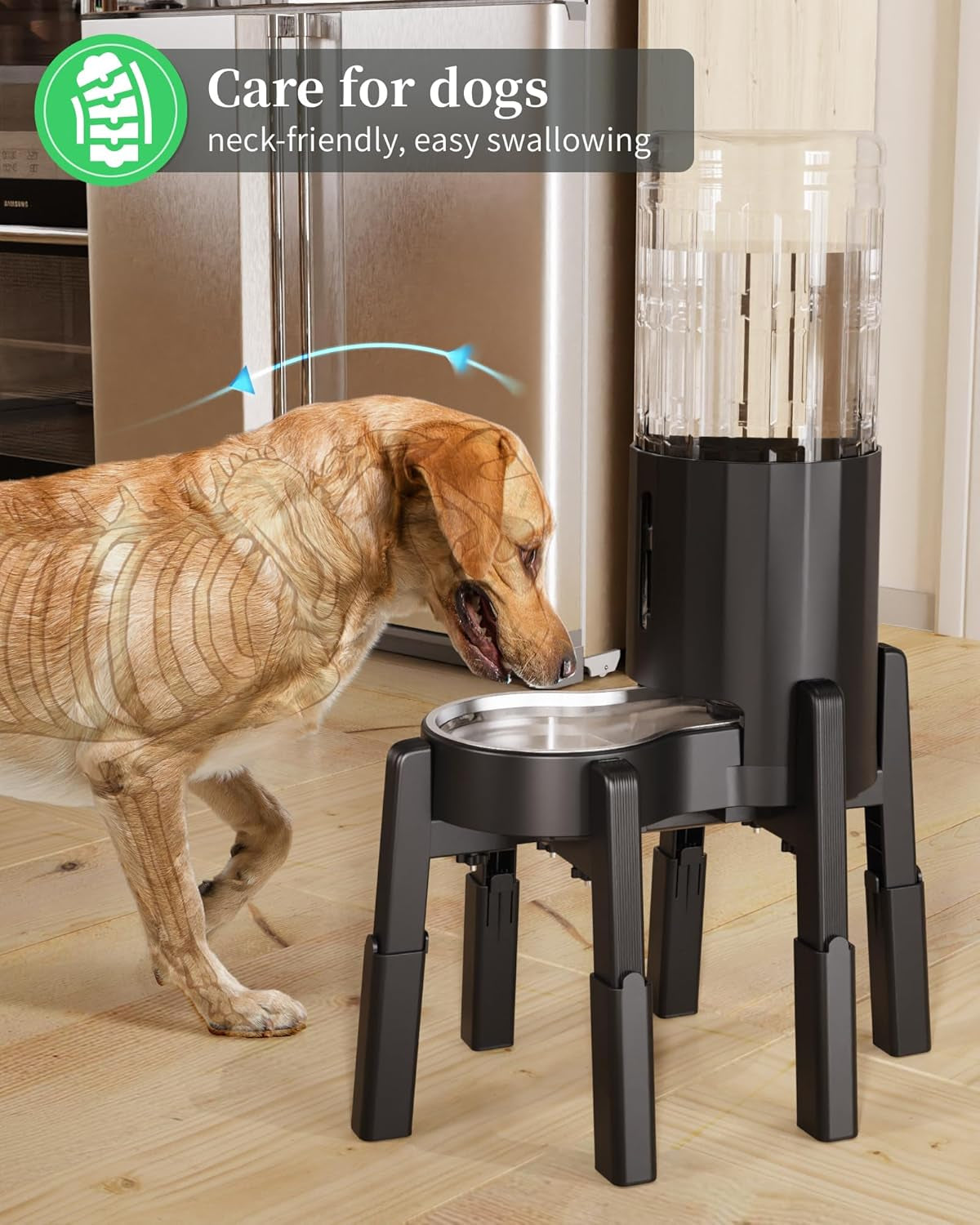 Dog Water Dispenser Stand, Holder for Pet Automatic Feeders, Width and Height Adjustable Elevated Stand for Pet Feerders, Suitable for Large Dogs [Stand Only]