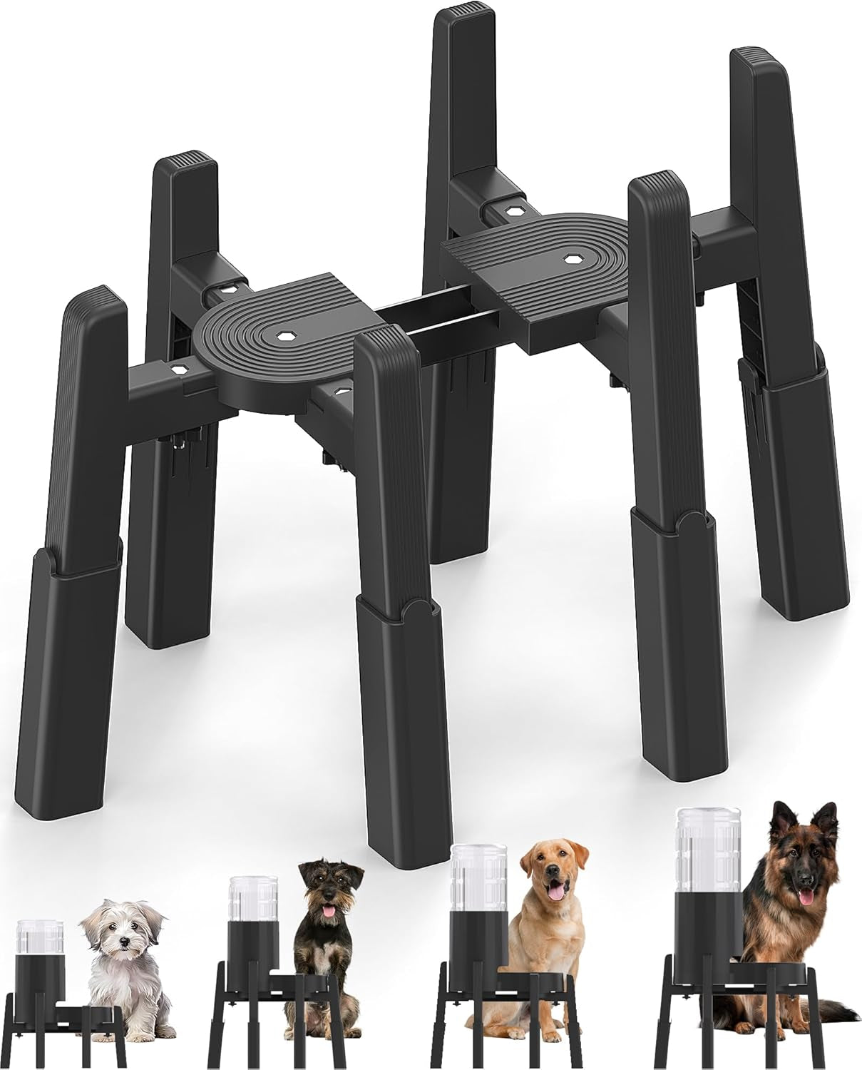 Dog Water Dispenser Stand, Holder for Pet Automatic Feeders, Width and Height Adjustable Elevated Stand for Pet Feerders, Suitable for Large Dogs [Stand Only]