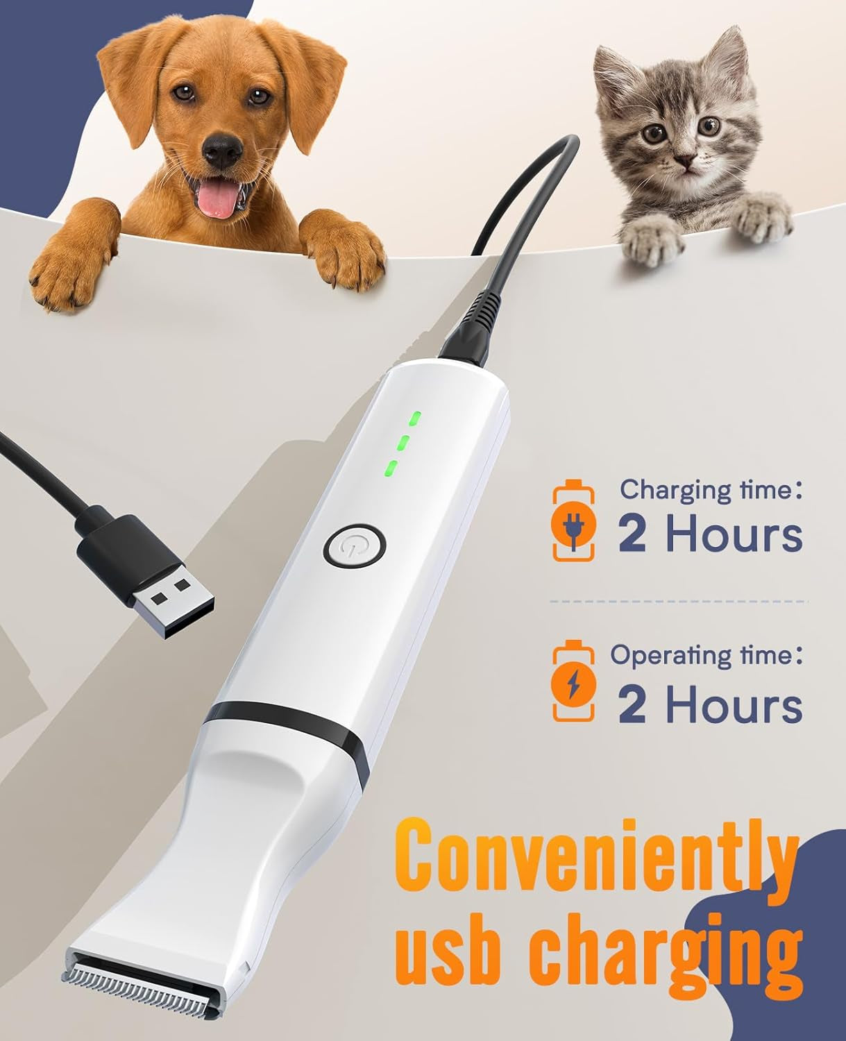 Pet Paw Trimmer,Corldless Quiet Dog Trimmer for Grooming with Double Blades,Low Noise 2 Speed Small Dog Grooming Clippers for Paws, Eyes, Ears, Face, Rump