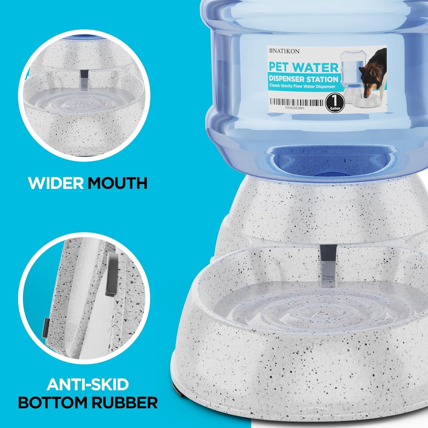 Automatic Pet Waterer Dispenser with Bpa-Free Design – 1 Gallon Capacity, Convenient Waterer Solution Ideal for Dogs and Cats Small and Large Pets