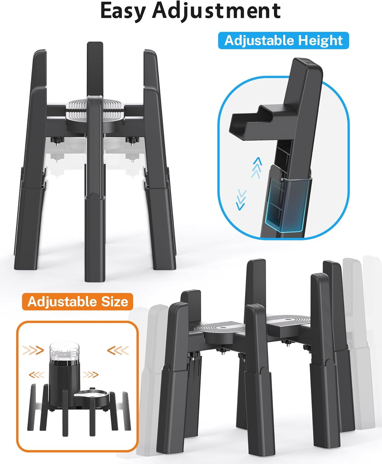 Dog Water Dispenser Stand, Holder for Pet Automatic Feeders, Width and Height Adjustable Elevated Stand for Pet Feerders, Suitable for Large Dogs [Stand Only]