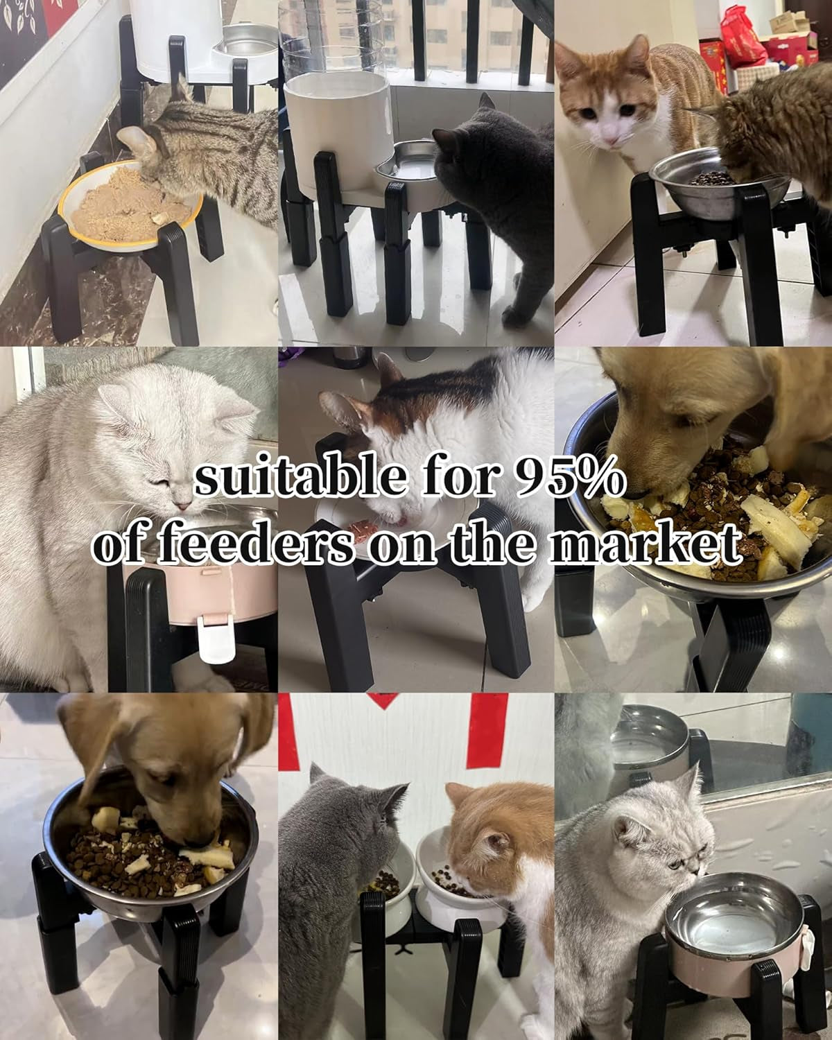 Dog Water Dispenser Stand, Holder for Pet Automatic Feeders, Width and Height Adjustable Elevated Stand for Pet Feerders, Suitable for Large Dogs [Stand Only]