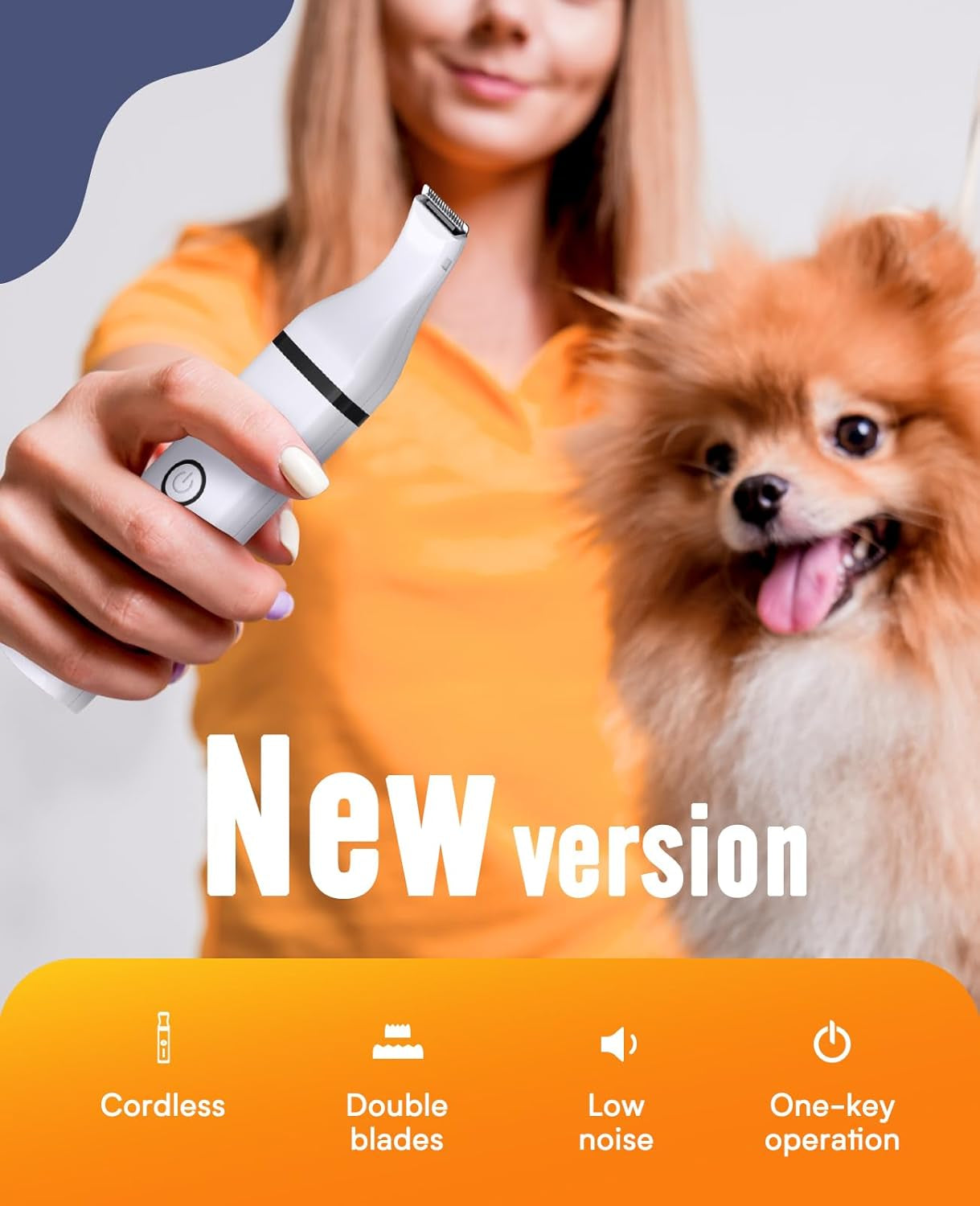 Pet Paw Trimmer,Corldless Quiet Dog Trimmer for Grooming with Double Blades,Low Noise 2 Speed Small Dog Grooming Clippers for Paws, Eyes, Ears, Face, Rump