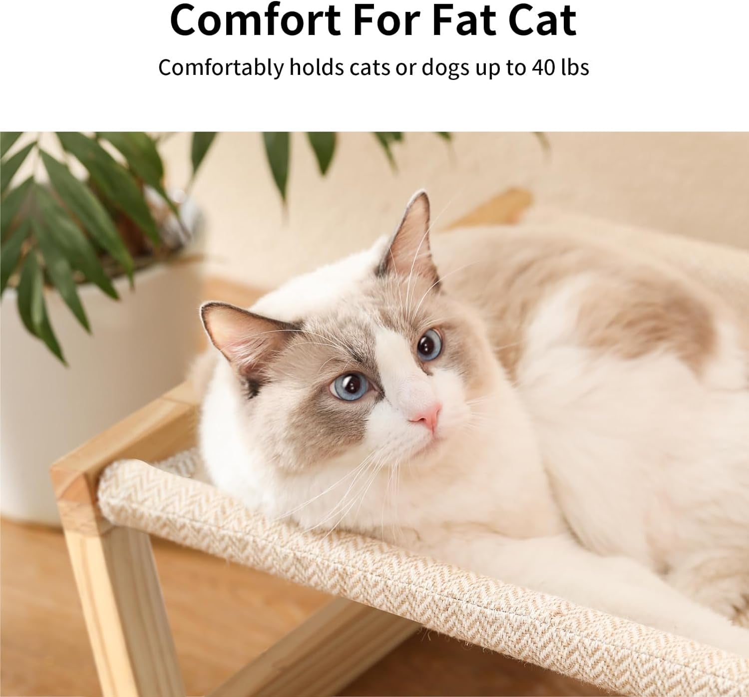 Dog Bed, Large Breathable Cat Bed, Wooden Cat Hammock for Outdoor, 21 X 16.5 Inch Elevated Pet Furniture Suitable for Kitty, Puppy, Rabbit, Bunny and Small Animal