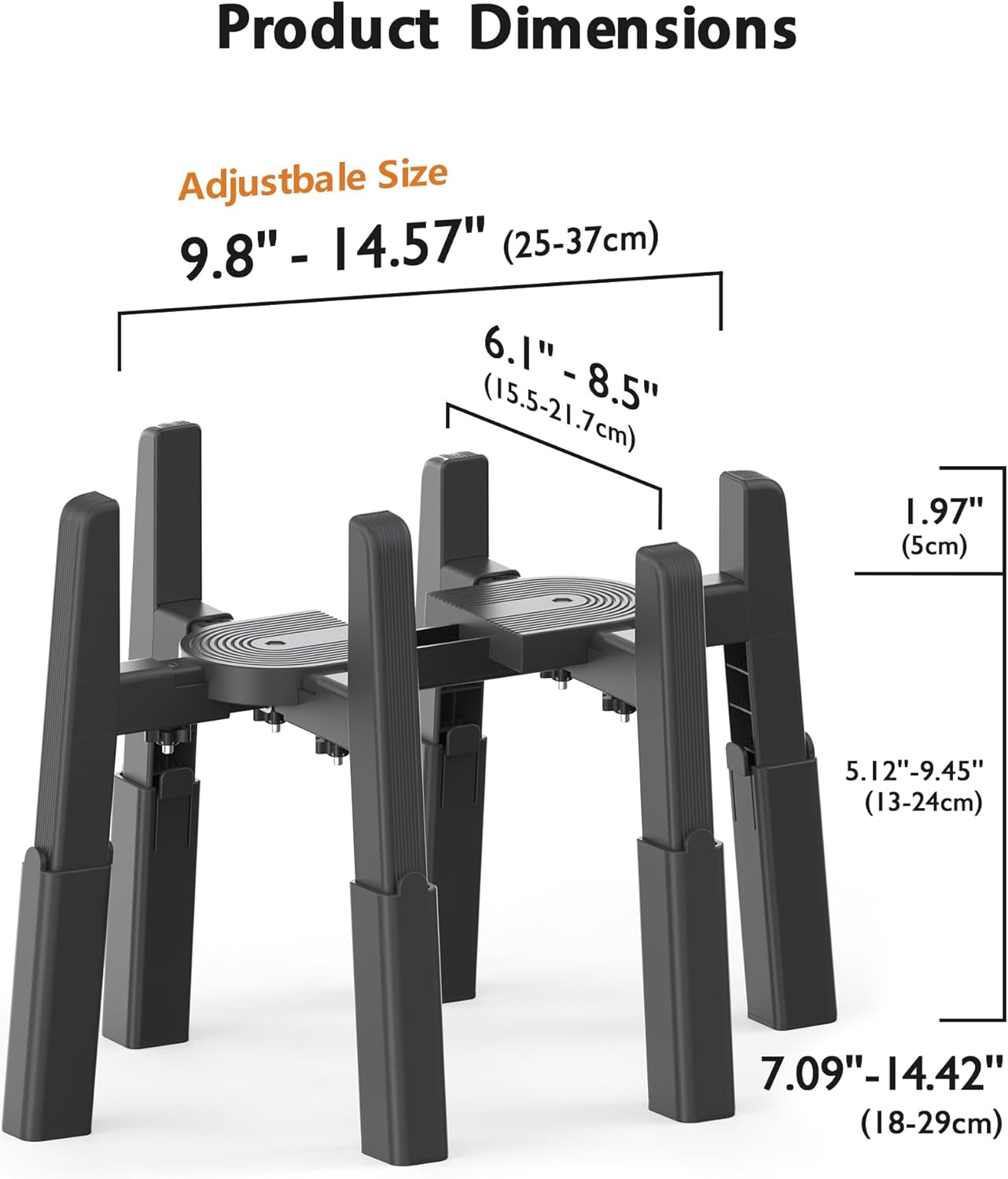 Dog Water Dispenser Stand, Holder for Pet Automatic Feeders, Width and Height Adjustable Elevated Stand for Pet Feerders, Suitable for Large Dogs [Stand Only]