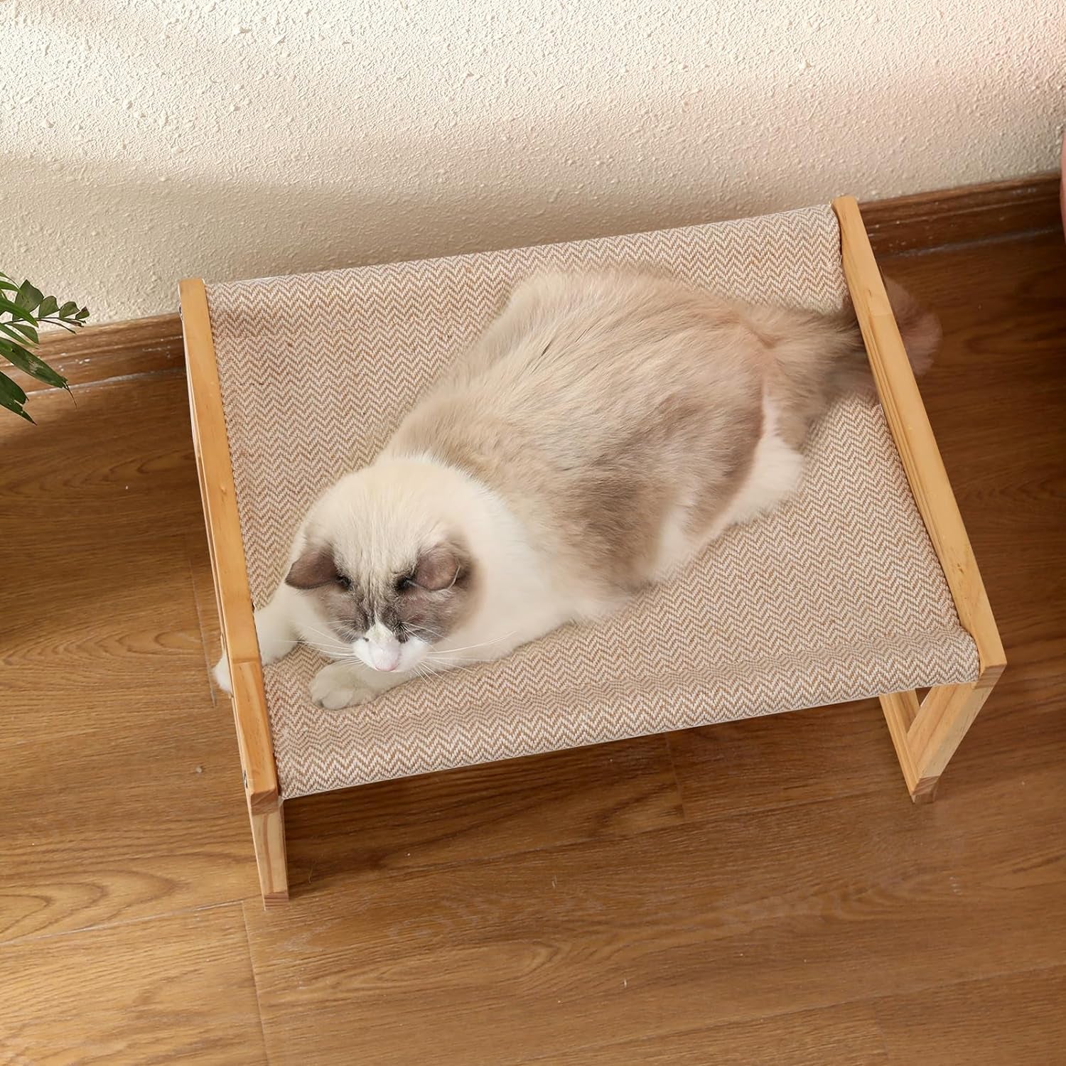 Dog Bed, Large Breathable Cat Bed, Wooden Cat Hammock for Outdoor, 21 X 16.5 Inch Elevated Pet Furniture Suitable for Kitty, Puppy, Rabbit, Bunny and Small Animal